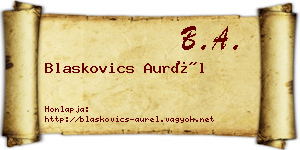 Blaskovics Aurél névjegykártya
